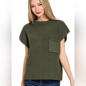 Women’s Green Sweater with Pocket - XL